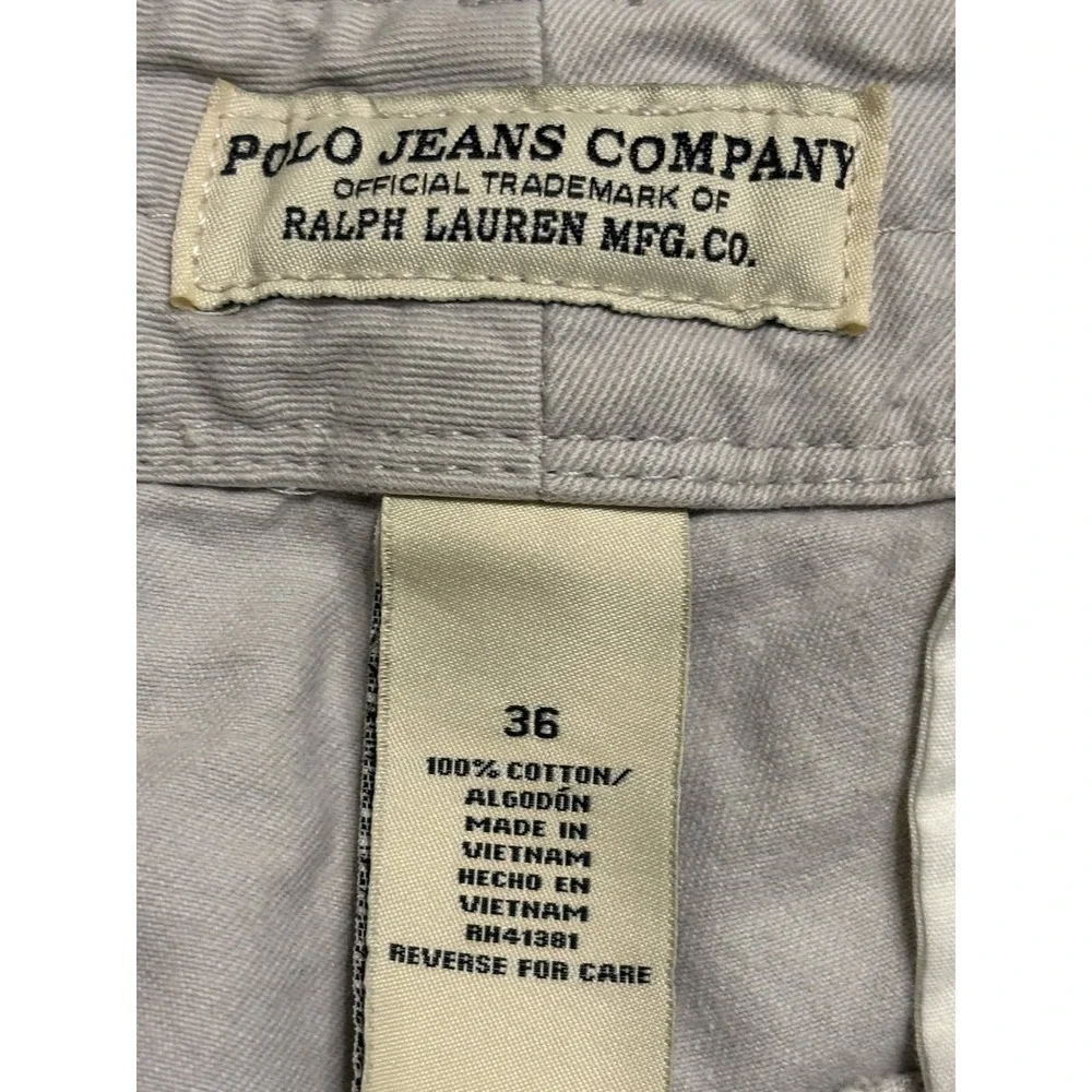 Polo Jeans Company Ralph Lauren Men's Cargo Shorts Size 36 Khaki Beige Cotton
